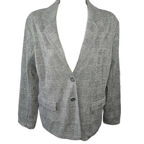 Rachel Zoe Jackets & Blazers - Rachel Zoe Plaid Knit 2 Button Long Sleeve Blazer